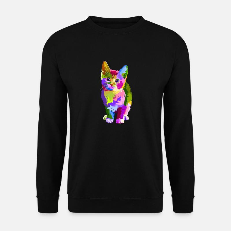 Bunte Katze - Unisex Pullover - Schwarz