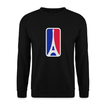 turm eiffel 3 farben frankreich nation blau weiß r - Unisex Pullover - Schwarz - Vorne - Alina (178cm) & Michal (187cm)