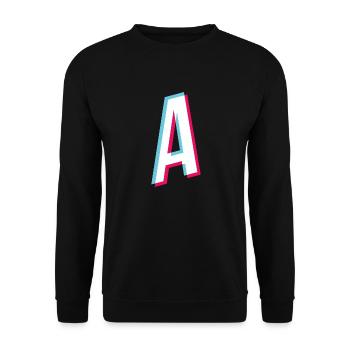 A - Buchstabe A - Unisex Pullover - Schwarz - Vorne - Alina (178cm) & Michal (187cm)
