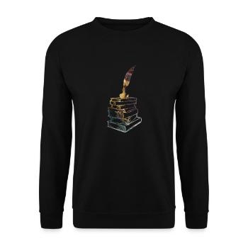 Buch, Bücher - Unisex Pullover - Schwarz - Vorne - Alina (178cm) & Michal (187cm)