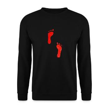 Empreintes de pas pieds rouges - Sweat-shirt Unisexe - noir - Devant - Alina (178cm) & Michal (187cm)