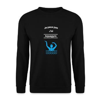 Je peux pas j ai acquagym - Sweat-shirt Unisexe - noir - Devant - Alina (178cm) & Michal (187cm)