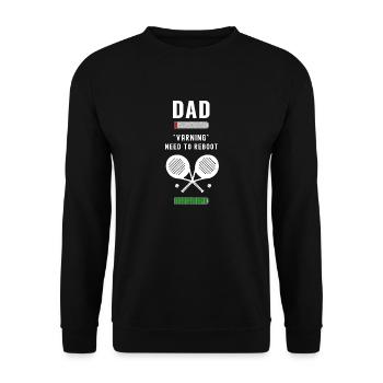 Papa batterie basse. Avertissement besoins Padel pour la charge - Sweat-shirt Unisexe - noir - Devant - Alina (178cm) & Michal (187cm)