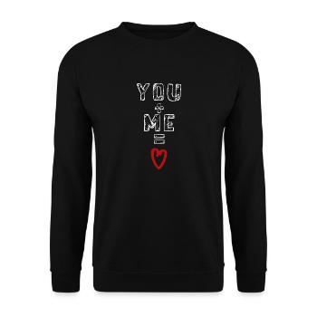 tu m'aimes amour saint valentin lettrage d'amour - Sweat-shirt Unisexe - noir - Devant - Alina (178cm) & Michal (187cm)