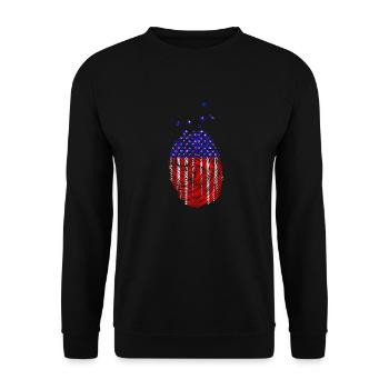 USA Fingerprint - Unisex Sweatshirt - black - Front - Alina (178cm) & Michal (187cm)