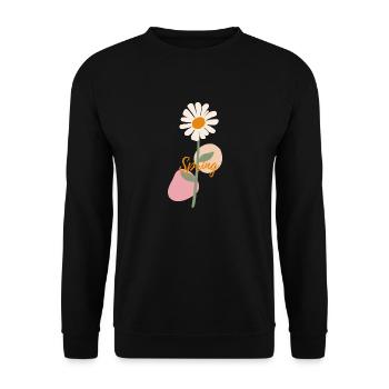 Beautiful Flower Spring Design - Unisex Sweatshirt - black - Front - Alina (178cm) & Michal (187cm)