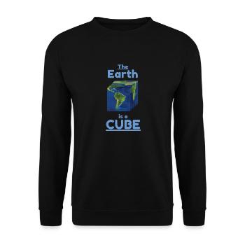 The Earth is a Cube, Die Erde ist ein Würfel - Unisex Pullover - Schwarz - Vorne - Alina (178cm) & Michal (187cm)