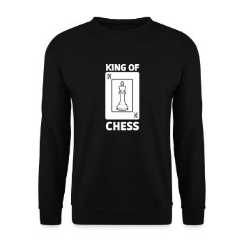 Cooles King of Chess T-Shirt. - Unisex Pullover - Schwarz - Vorne - Alina (178cm) & Michal (187cm)