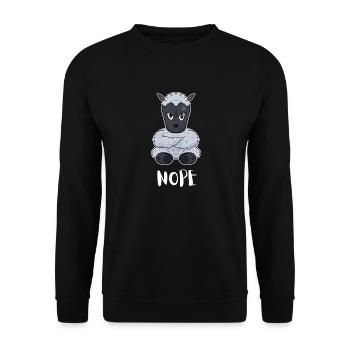 Nope Lamb I Funny Lazy Sheep - Unisex Pullover - Schwarz - Vorne - Alina (178cm) & Michal (187cm)