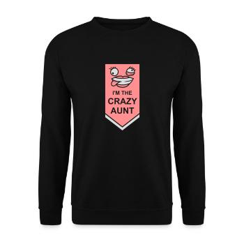 at The Crazy Aunt - Unisex Sweatshirt - black - Front - Alina (178cm) & Michal (187cm)