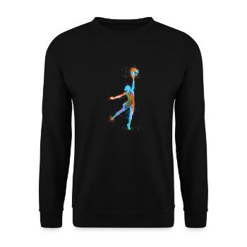 basketball,game,graffiti,painting,basketball player - Unisex Sweatshirt - black - Front - Alina (178cm) & Michal (187cm)