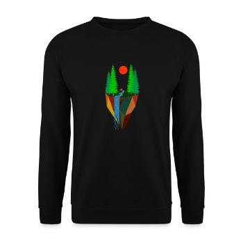 Nature Inspired Art Painting Landscape - Unisex Sweatshirt - black - Front - Alina (178cm) & Michal (187cm)
