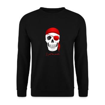 Totenkopf Pirat - Unisex Pullover - Schwarz - Vorne - Alina (178cm) & Michal (187cm)