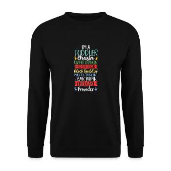 Éducateur d’enseignants en garderie - Sweat-shirt Unisexe - noir - Devant - Alina (178cm) & Michal (187cm)