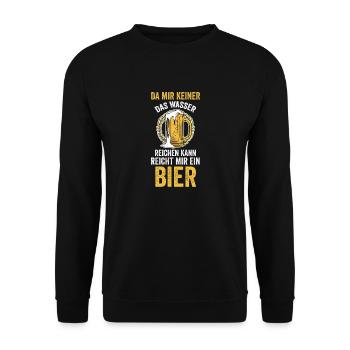 Da mir keiner das Wasser reichen kann reicht mir e - Unisex Pullover - Schwarz - Vorne - Alina (178cm) & Michal (187cm)