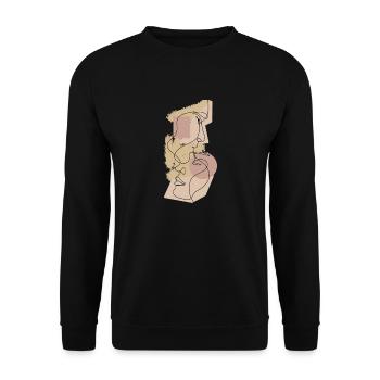 Couple amoureux linéaire une ligne Vintage - Sweat-shirt Unisexe - noir - Devant - Alina (178cm) & Michal (187cm)
