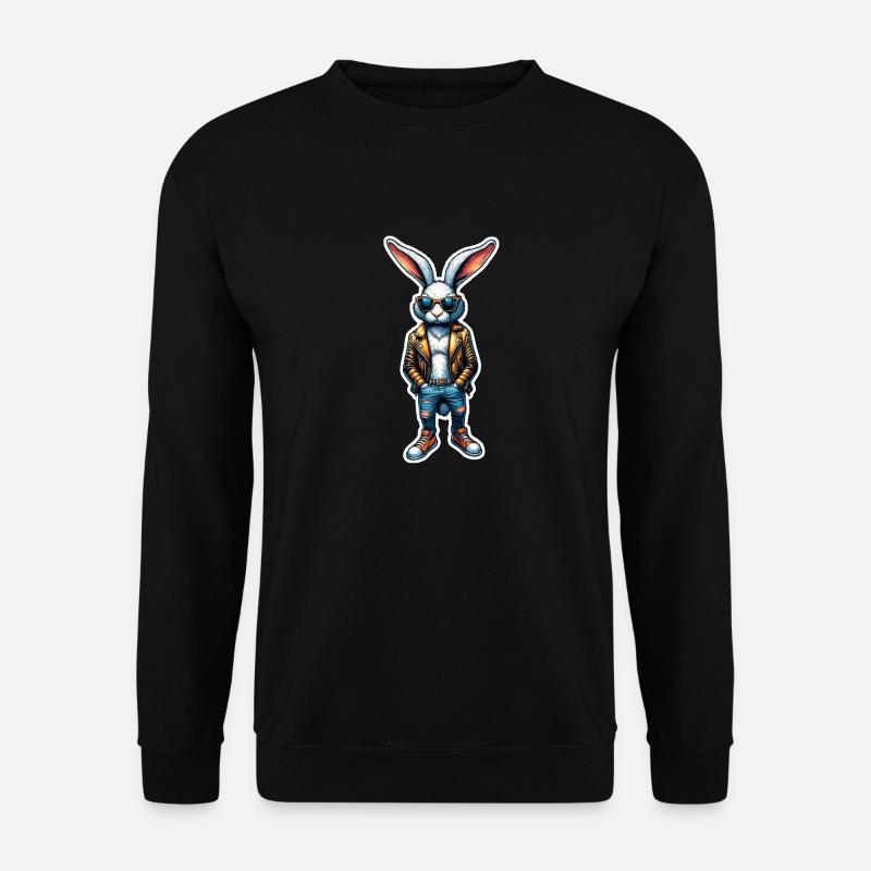 Easter bunny cool with sunglasses - Unisex Sweatshirt - black