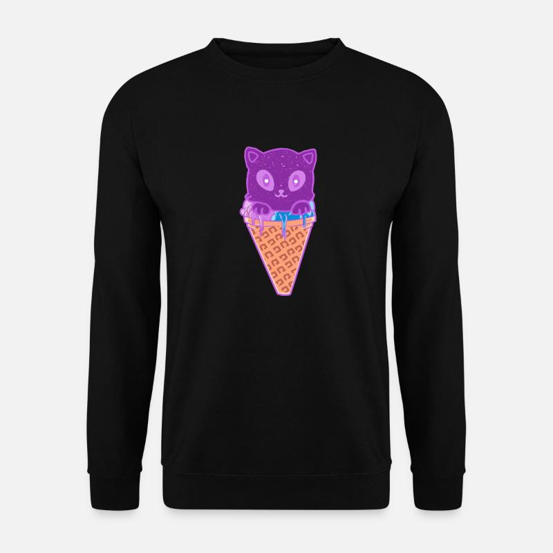 Katze Eiskreme Eiscrem - Unisex Pullover - Schwarz