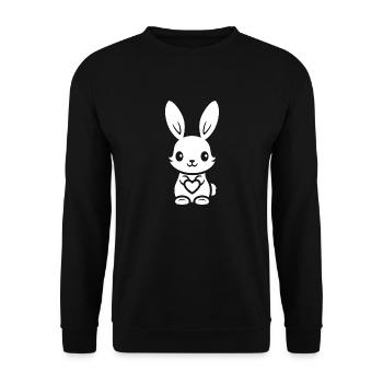 Kleiner Baby-Hase - Unisex Pullover - Schwarz - Vorne - Alina (178cm) & Michal (187cm)