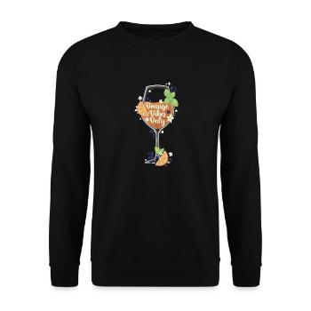 Orange Vibes Only –Spritz Getränk - Unisex Pullover - Schwarz - Vorne - Alina (178cm) & Michal (187cm)