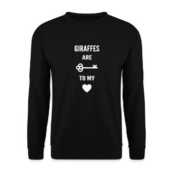 Giraffes are the key to my heart - Unisex Sweatshirt - black - Front - Alina (178cm) & Michal (187cm)