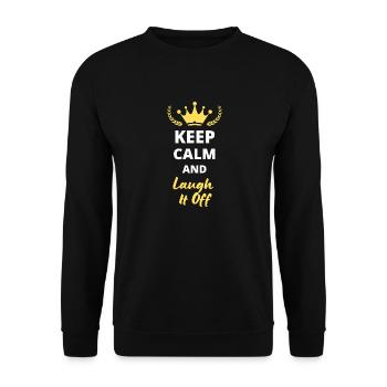 "Keep Calm and Laugh It Off" T-Shirt - Humor - Unisex Sweatshirt - black - Front - Alina (178cm) & Michal (187cm)