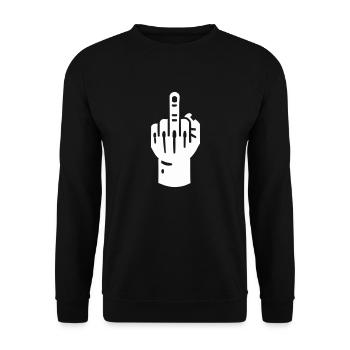 Main du majeur - Sweat-shirt Unisexe - noir - Devant - Alina (178cm) & Michal (187cm)