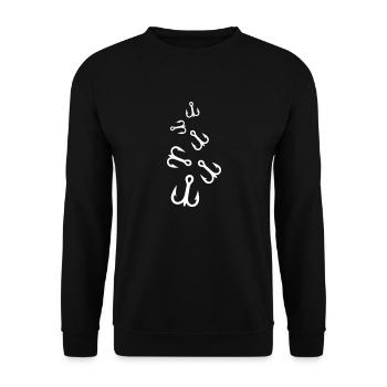 Fishing Hook Drilling - Unisex Sweatshirt - black - Front - Alina (178cm) & Michal (187cm)
