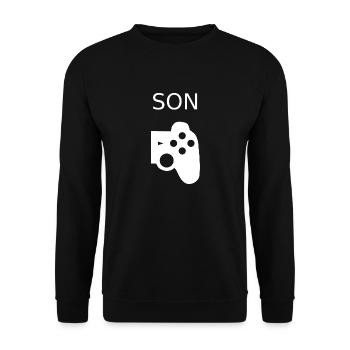 Gamer père fils contrôleur de jeu - Sweat-shirt Unisexe - noir - Devant - Alina (178cm) & Michal (187cm)