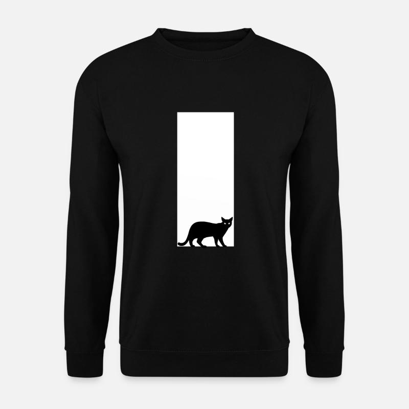 süßes Katzenmotiv Sticker Schürze Tasse Shirt - Unisex Pullover - Schwarz