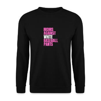 Moms Against White Baseball Pants - Unisex Pullover - Schwarz - Vorne - Alina (178cm) & Michal (187cm)