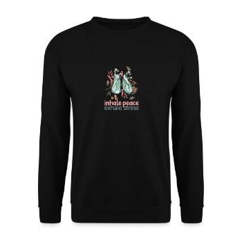 Yoga Zen Motivation Inhale Peace Inspiration - Unisex Sweatshirt - black - Front - Alina (178cm) & Michal (187cm)