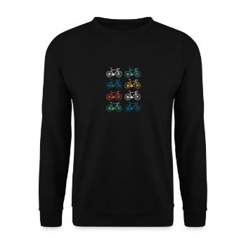Road bike retro bike - Unisex Sweatshirt - black - Front - Alina (178cm) & Michal (187cm)