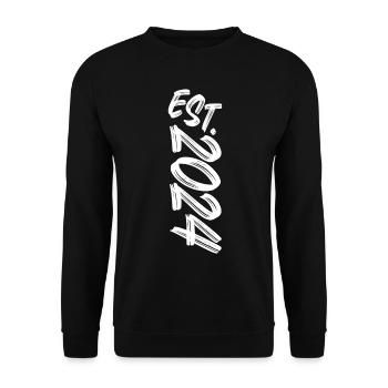 Est. 2024 - Established 2024 - Geburtstag Geschenk - Unisex Pullover - Schwarz - Vorne - Alina (178cm) & Michal (187cm)