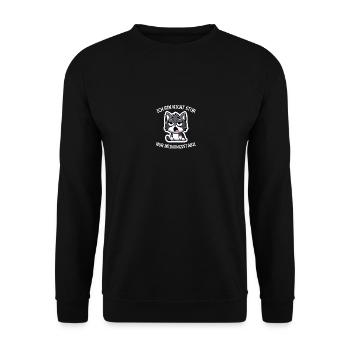 Nicht Stur, Nur Meinungsstabil Katze - Unisex Pullover - Schwarz - Vorne - Alina (178cm) & Michal (187cm)