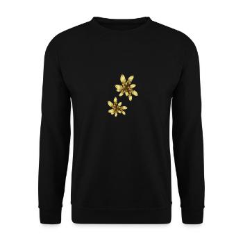 goldene blätter,gold,herbst,herbstblätter,golden - Unisex Pullover - Schwarz - Vorne - Alina (178cm) & Michal (187cm)