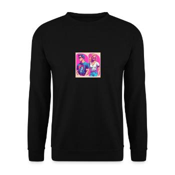 Man and woman of the 90s - Unisex Sweatshirt - black - Front - Alina (178cm) & Michal (187cm)
