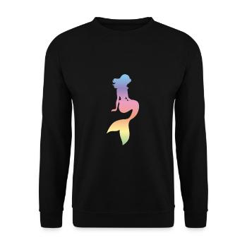Meerjungfrau - Unisex Pullover - Schwarz - Vorne - Alina (178cm) & Michal (187cm)