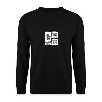 Bovins vaches Bovins Highland - Sweat-shirt Unisexe - noir - Devant - Alina (178cm) & Michal (187cm)