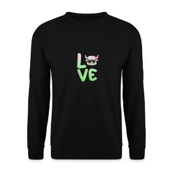 Büffel Rind Ochsen - Unisex Pullover - Schwarz - Vorne - Alina (178cm) & Michal (187cm)