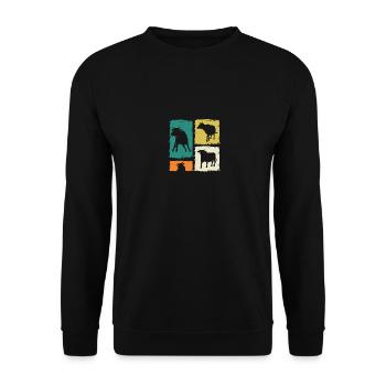 Büffel Rind Ochsen - Unisex Pullover - Schwarz - Vorne - Alina (178cm) & Michal (187cm)