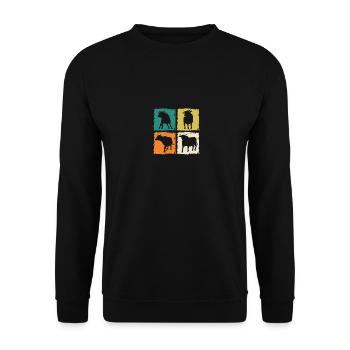 Büffel Rind Ochsen - Unisex Pullover - Schwarz - Vorne - Alina (178cm) & Michal (187cm)