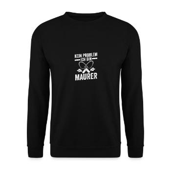 Maurermeister Maurergeselle Maurer - Unisex Pullover - Schwarz - Vorne - Alina (178cm) & Michal (187cm)