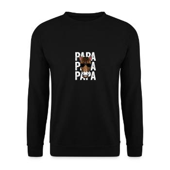 Reiten Papa Vater Pferd - Unisex Pullover - Schwarz - Vorne - Alina (178cm) & Michal (187cm)