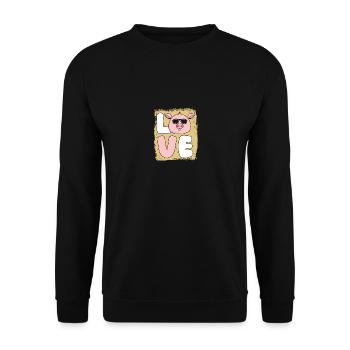 Pig - Unisex Sweatshirt - black - Front - Alina (178cm) & Michal (187cm)
