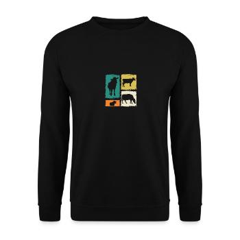 Vache Highland Bovins Vaches - Sweat-shirt Unisexe - noir - Devant - Alina (178cm) & Michal (187cm)