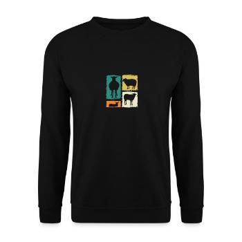 Schäfer Schaf - Unisex Pullover - Schwarz - Vorne - Alina (178cm) & Michal (187cm)