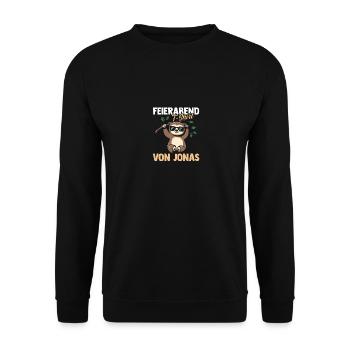 Faultier Jonas - Unisex Pullover - Schwarz - Vorne - Alina (178cm) & Michal (187cm)