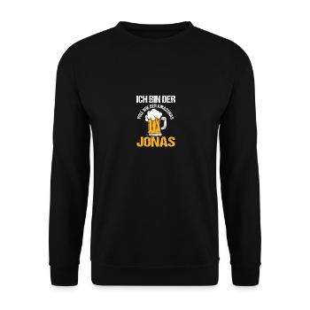 Bière Les amateurs de bière Booze célèbrent Jonas - Sweat-shirt Unisexe - noir - Devant - Alina (178cm) & Michal (187cm)