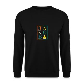 Jacob - Unisex Sweatshirt - black - Front - Alina (178cm) & Michal (187cm)